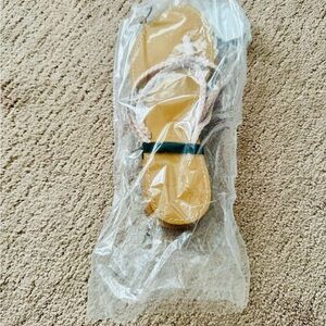 NWT J Crew Beige Sandals with Light Pink Strap